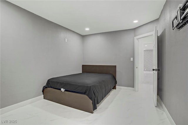 4490 W Warm Springs Rd, Las Vegas, NV 89118 - bedroom with marble look tile flooring and recessed lighting