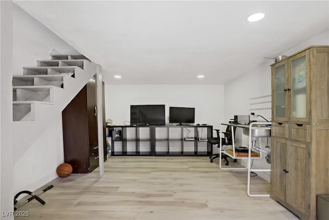 4490 W Warm Springs Rd, Las Vegas, NV 89118 - exercise area featuring light wood finished floors and recessed lighting