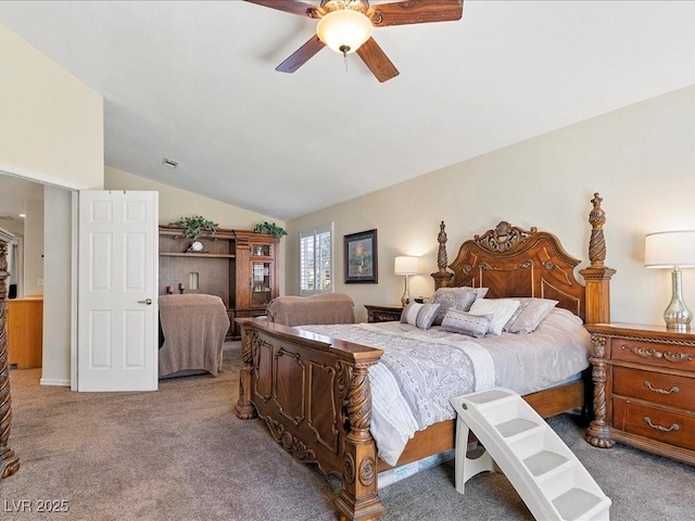 1870 Desert Forest Way, Henderson, NV 89012 - carpeted bedroom featuring vaulted ceiling and ceiling fan