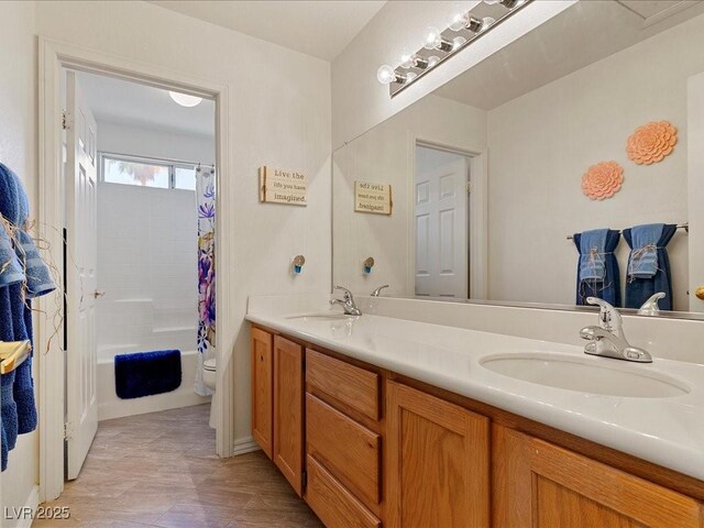 1870 Desert Forest Way, Henderson, NV 89012 - bathroom featuring double vanity and shower / bath combo