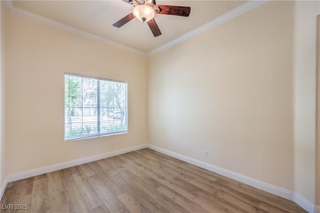1869 Desert Forest Way, Henderson, NV 89012 - spare room with light wood-style floors, ornamental molding, and a ceiling fan