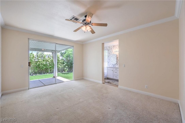 1869 Desert Forest Way, Henderson, NV 89012 - unfurnished room featuring crown molding, ceiling fan, and carpet flooring