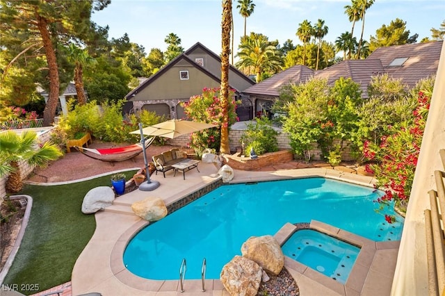 3004 Astoria Pines Cir, Las Vegas, NV 89107 - view of swimming pool featuring a patio area and a pool with connected hot tub