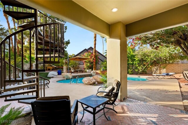 3004 Astoria Pines Cir, Las Vegas, NV 89107 - view of patio / terrace with stairs