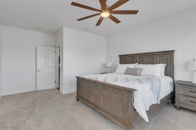 11253 Revelry Ln, Las Vegas, NV 89138 - bedroom featuring light colored carpet and a ceiling fan