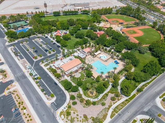 11253 Revelry Ln, Las Vegas, NV 89138 - aerial view of property's location with a pool