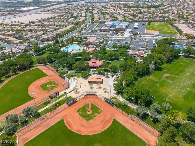 11253 Revelry Ln, Las Vegas, NV 89138 - aerial view of property and surrounding area with a pool