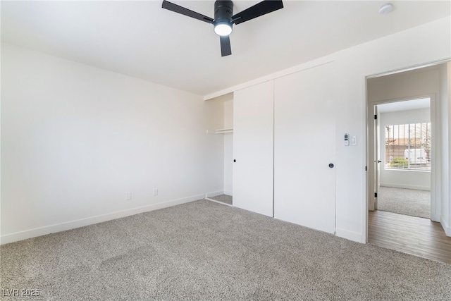 3309 Marionette Ave, Las Vegas, NV 89101 - unfurnished bedroom featuring carpet flooring, a closet, and a ceiling fan