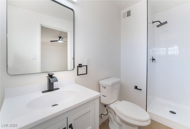 2878 El Cajon St, Las Vegas, NV 89169 - full bath featuring a shower stall, vanity, and a ceiling fan