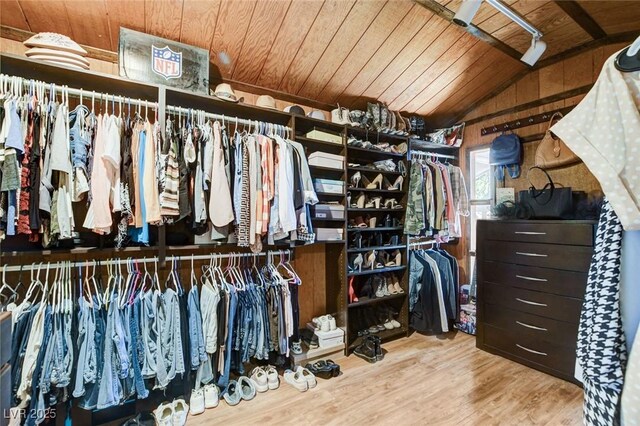 5260 N Jones Blvd, Las Vegas, NV 89130 - walk in closet with lofted ceiling and wood finished floors