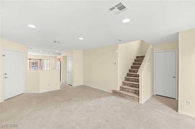 10437 Coyote Cub Ave, Las Vegas, NV 89129 - basement featuring stairway and recessed lighting