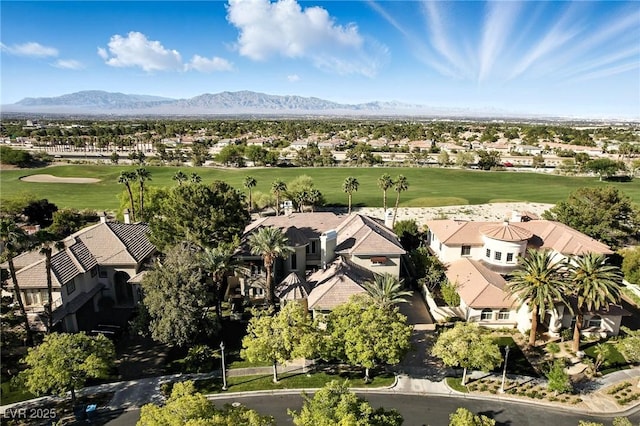 9408 Players Canyon Ct, Las Vegas, NV 89144 - aerial view of residential area featuring a golf course and a mountainous background