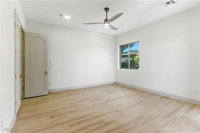 9408 Players Canyon Ct, Las Vegas, NV 89144 - empty room featuring a ceiling fan, light wood-style floors, and recessed lighting