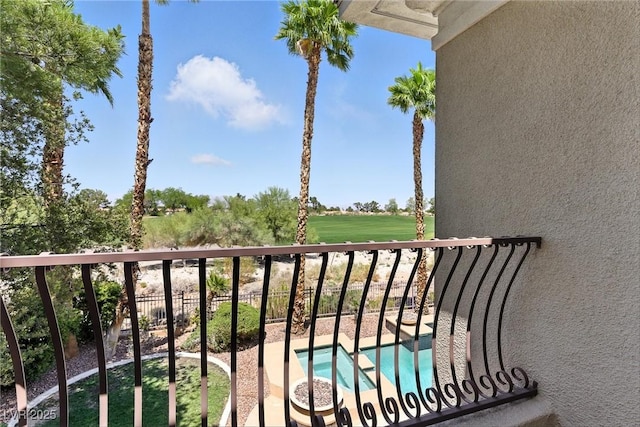 9408 Players Canyon Ct, Las Vegas, NV 89144 - balcony with a pool with connected hot tub and view of pool area