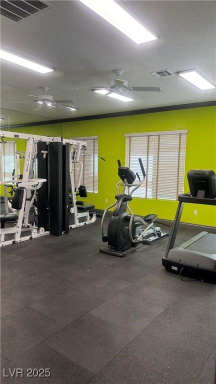 8101 W Flamingo Rd Unit 2110, Las Vegas, NV 89147 - workout area featuring a ceiling fan