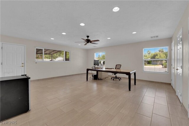 3753 Meadowcrest Dr, Las Vegas, NV 89121 - office space featuring recessed lighting and ceiling fan