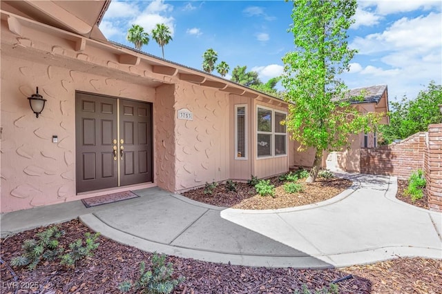 3753 Meadowcrest Dr, Las Vegas, NV 89121 - view of exterior entry featuring stucco siding