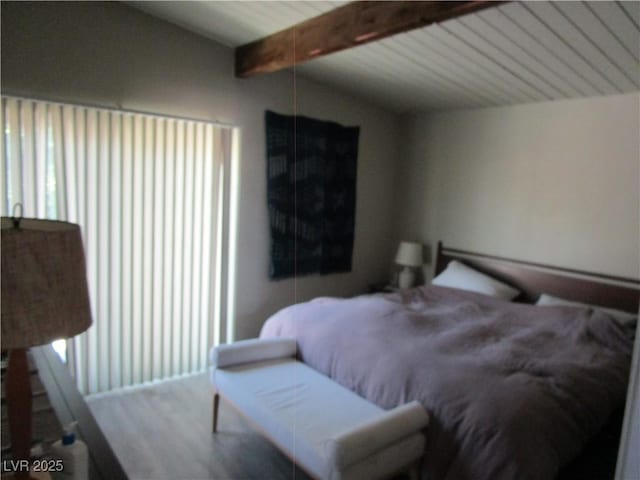 6409 Burgundy Way, Las Vegas, NV 89107 - bedroom featuring wood finished floors and beam ceiling