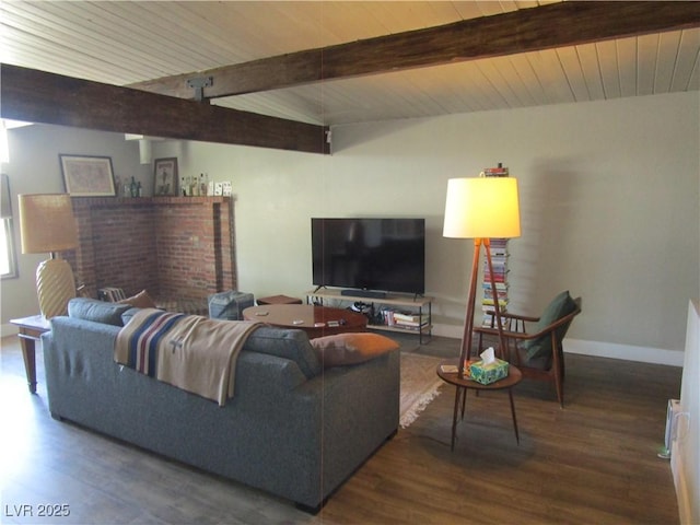 6409 Burgundy Way, Las Vegas, NV 89107 - living room with wood finished floors and a wooden ceiling with exposed beams