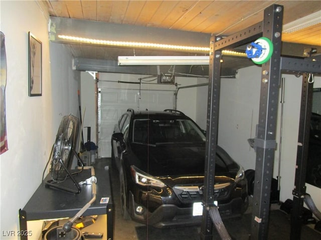 6409 Burgundy Way, Las Vegas, NV 89107 - garage featuring wooden ceiling