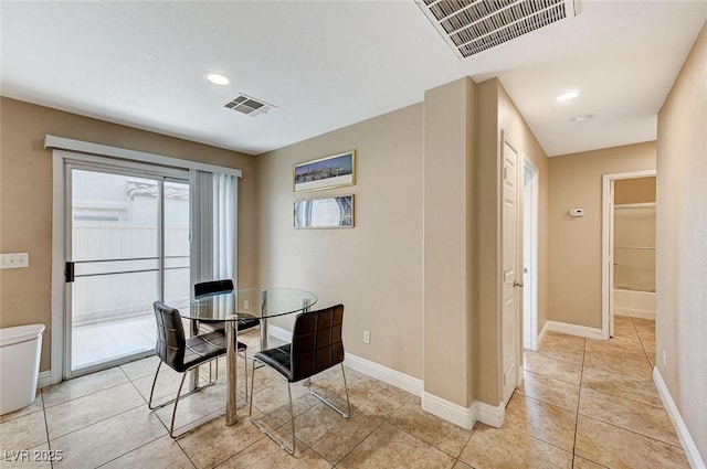 967 Coronado Peak Ave, Las Vegas, NV 89183 - dining room with light tile patterned floors and recessed lighting