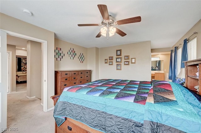 967 Coronado Peak Ave, Las Vegas, NV 89183 - bedroom with light carpet and a ceiling fan