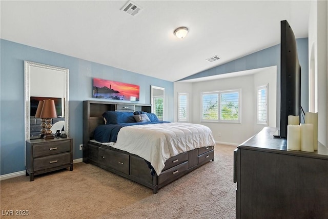 9004 Harbor Wind Ave, Las Vegas, NV 89178 - bedroom featuring light colored carpet and vaulted ceiling
