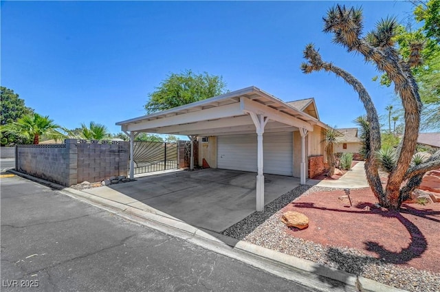 1705 Westwind Rd, Las Vegas, NV 89146 - exterior space with a carport, a gate, and concrete driveway