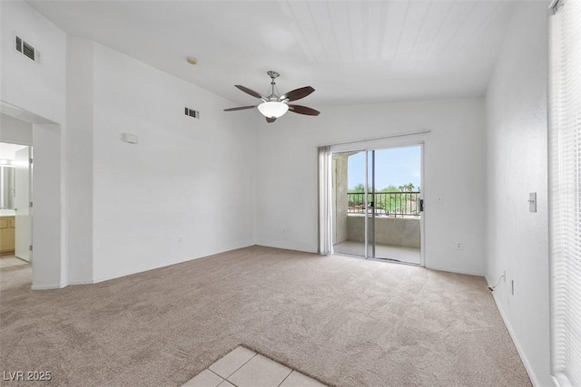 1881 W Alexander Rd Unit 2093, North Las Vegas, NV 89032 - unfurnished room featuring light carpet, vaulted ceiling, and a ceiling fan