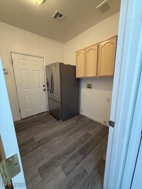 1830 Justine Ct, Pahrump, NV 89048 - washroom featuring cabinet space, dark wood-style flooring, and washer hookup
