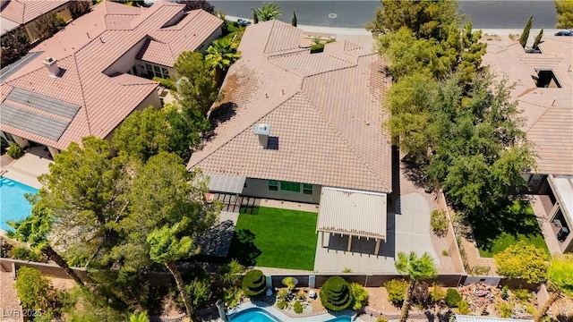 4493 Rometta Ave, Las Vegas, NV 89141 - aerial view of property and surrounding area with a pool area