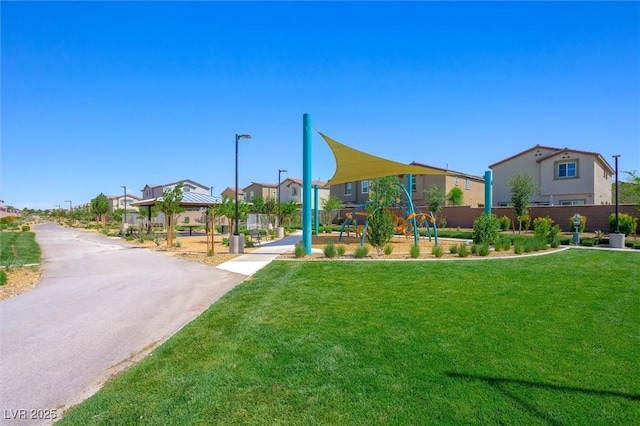 7730 Moore Creek Ln, North Las Vegas, NV 89084 - view of home's community featuring a yard, a residential view, and a gazebo
