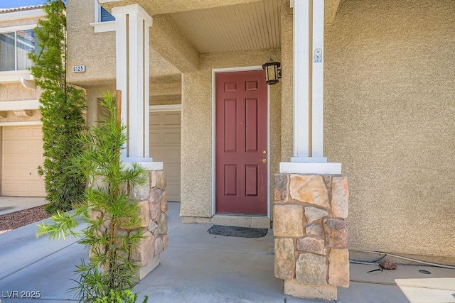 6125 Broken Slate Way, Las Vegas, NV 89139 - property entrance with stucco siding