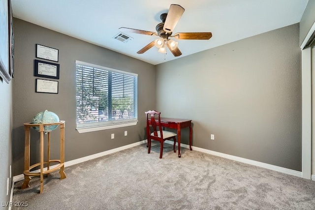 6125 Broken Slate Way, Las Vegas, NV 89139 - office area featuring ceiling fan and carpet floors