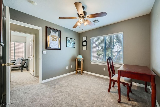 6125 Broken Slate Way, Las Vegas, NV 89139 - office featuring ceiling fan and light carpet