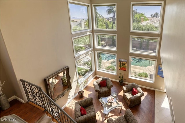 2008 Winter Wind St, Las Vegas, NV 89134 - living room with baseboards and a towering ceiling