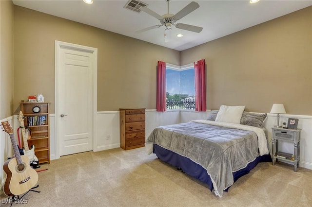 2008 Winter Wind St, Las Vegas, NV 89134 - carpeted bedroom with recessed lighting and a ceiling fan