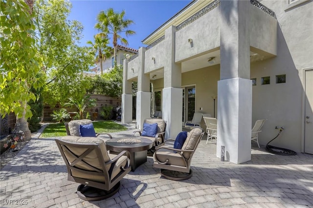 2008 Winter Wind St, Las Vegas, NV 89134 - view of patio / terrace with an outdoor fire pit