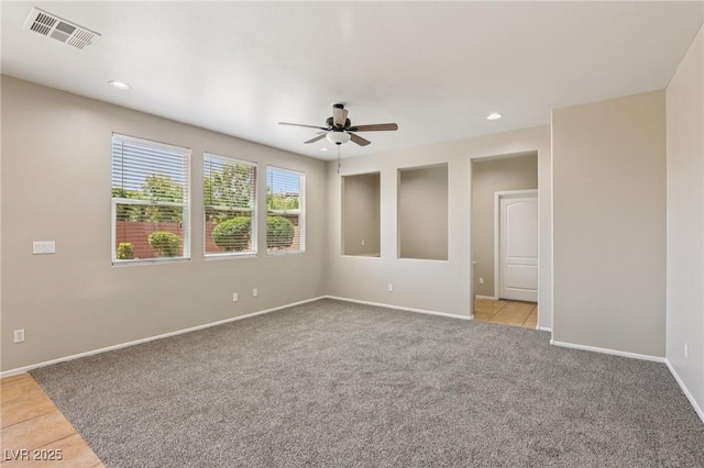 3609 Kingfishers Catch Ave, North Las Vegas, NV 89084 - carpeted empty room featuring ceiling fan and recessed lighting