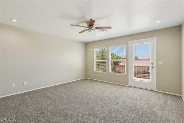 3609 Kingfishers Catch Ave, North Las Vegas, NV 89084 - carpeted spare room with a ceiling fan and recessed lighting