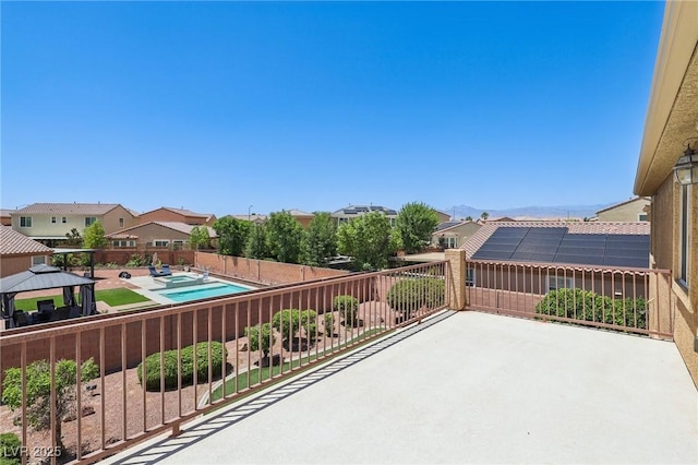 3609 Kingfishers Catch Ave, North Las Vegas, NV 89084 - fenced backyard with a gazebo, a patio area, and a residential view