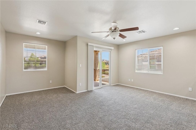 3609 Kingfishers Catch Ave, North Las Vegas, NV 89084 - spare room with ceiling fan, carpet, and recessed lighting