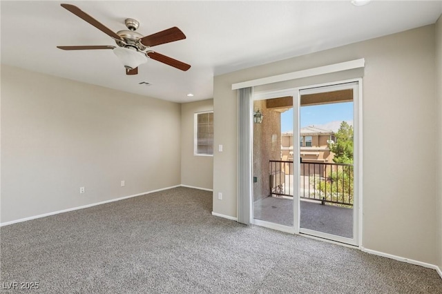 3609 Kingfishers Catch Ave, North Las Vegas, NV 89084 - carpeted empty room with baseboards and ceiling fan