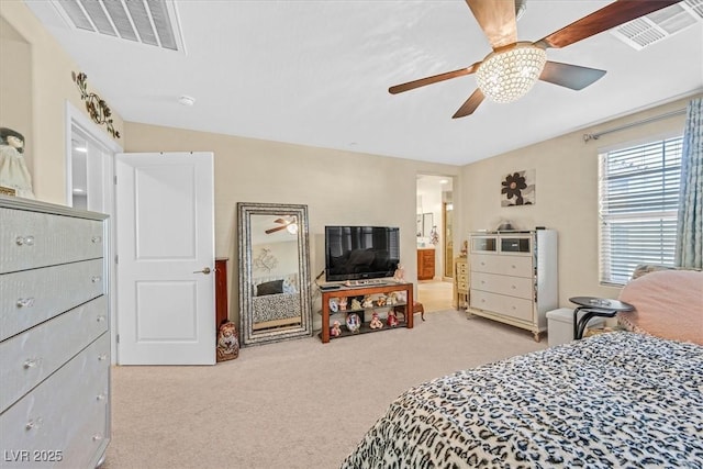 2194 Trivero St, Henderson, NV 89044 - bedroom featuring carpet, a ceiling fan, and ensuite bathroom