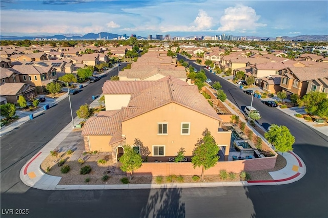 7311 Spring Flower Ave, Las Vegas, NV 89117 - aerial view of residential area featuring a mountain backdrop