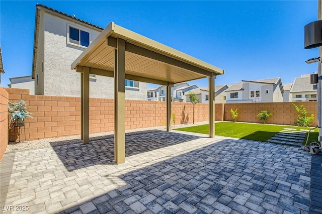 5804 Gossamer Stone Ct, Las Vegas, NV 89141 - fenced backyard featuring a patio and a residential view