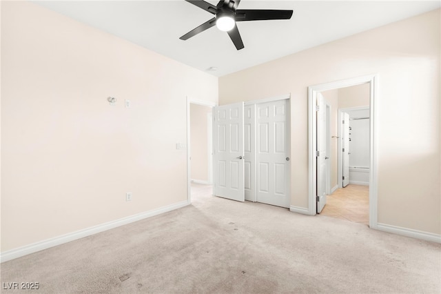 2755 Asgard Ave, Las Vegas, NV 89121 - unfurnished bedroom featuring carpet, ensuite bath, a closet, and a ceiling fan