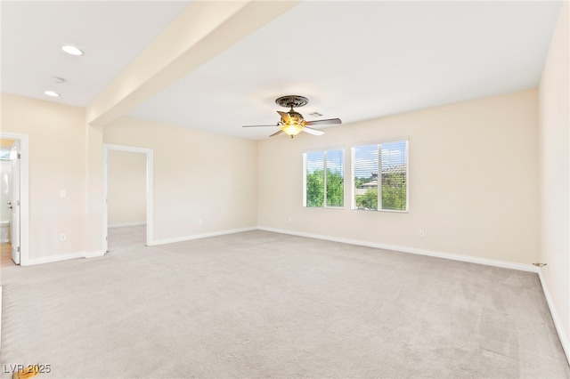 2755 Asgard Ave, Las Vegas, NV 89121 - empty room with light colored carpet, a ceiling fan, and recessed lighting