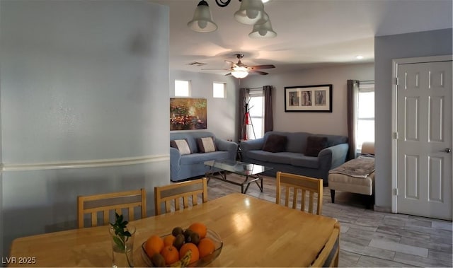 6283 Lapilli Ave, Las Vegas, NV 89139 - dining area featuring a ceiling fan