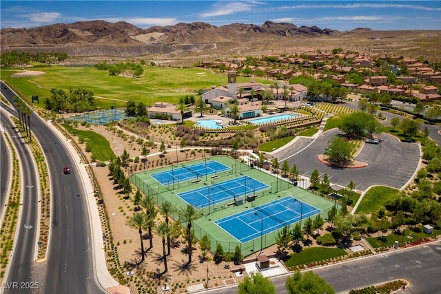 55 Strada Fontana, Henderson, NV 89011 - aerial view of a pool area and a mountainous background